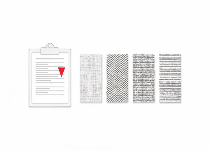 Textile inspection document requiring review