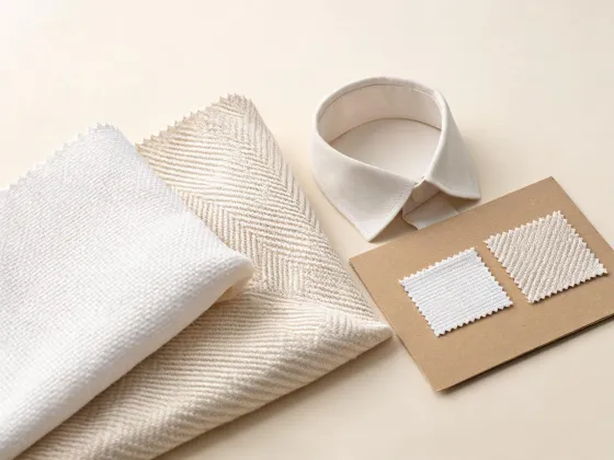 Cotton bed linen fabric drape and collar prototype